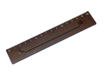 スリットルーラーP１５cm  品番：110200046 無地 ブラウン,固定も移動も自在にできる定規,ずれない定規,滑らない定規・non-slip ruler